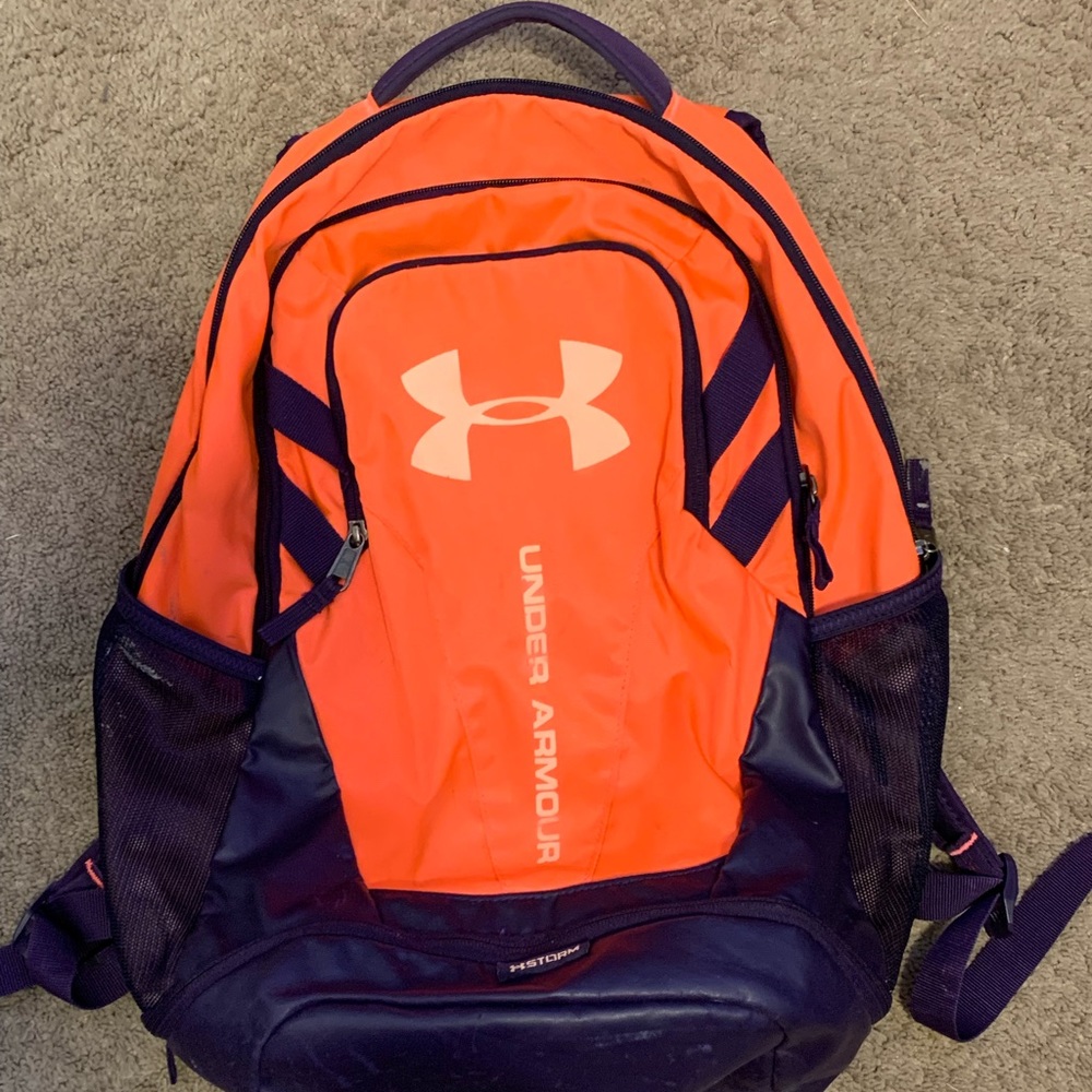 Orange and Purple Under Armour Backpack